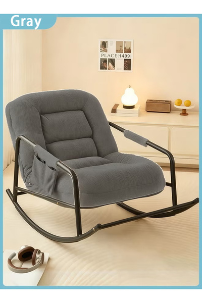Generic Lounge chair, corduroy cushioned rocking chair with adjustable backre...