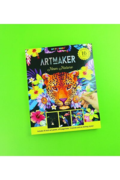 Gift Moda Artmaker Neon Nature Scratch Painting Set – 16 Panels, Scratch Art ...