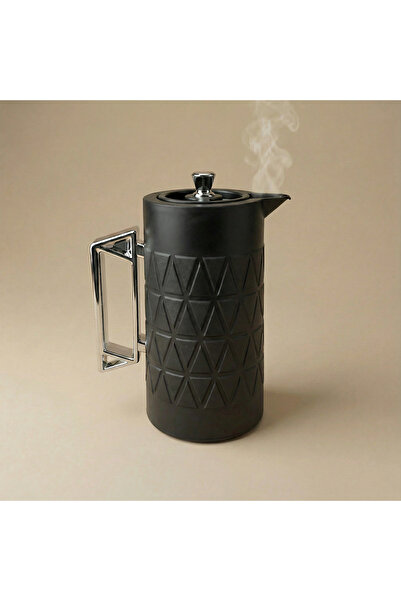 Generic 1L Plastic Insulated Thermos Bottle – Black & Silver Dual-Tone | Keep...