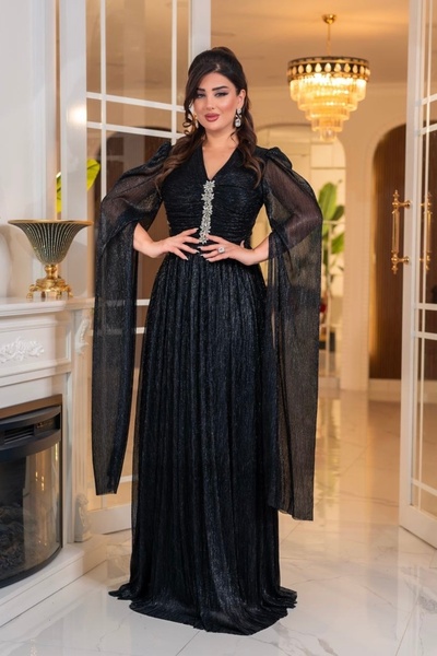 Matik Abiyem Mumlayt Taş Aksesuar Detaylı Abiye Elbise