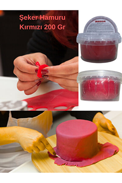 Erenle Şeker Hamuru Kırmızı Pasta Kurabiye Şekillendirici Doğum Günü Pasta Gı...
