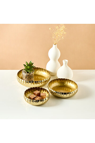 Lifestyle وعاء معدني مزخرف - طقم من 3 قطع