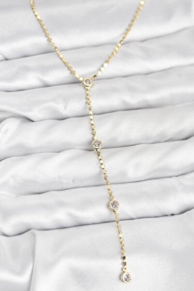 blackpure قلادة نسائية من الفولاذ 316L بلون ذهبي وسلسلة ملتوية طراز Y