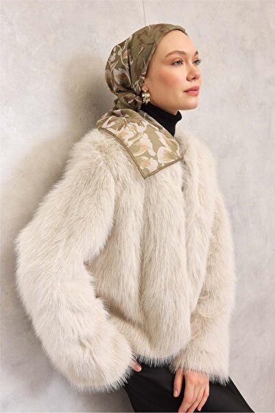 Silk Home وشاح ناعم من القطن والبوليستر بنمط الأقحوان الكبير باللون الأخضر ال...