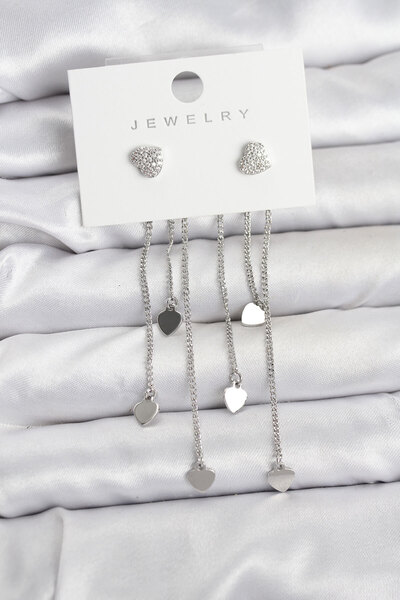 blackpure أقراط نسائية متدلية من النحاس الفضي على شكل قلب