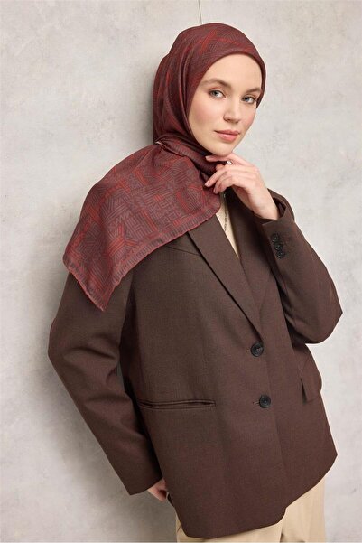 Silk Home Eșarfă moale din bumbac poliester cu model geometric 90*90