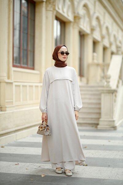 NS Moda Tesettür Sultani Set Stone-Model 561