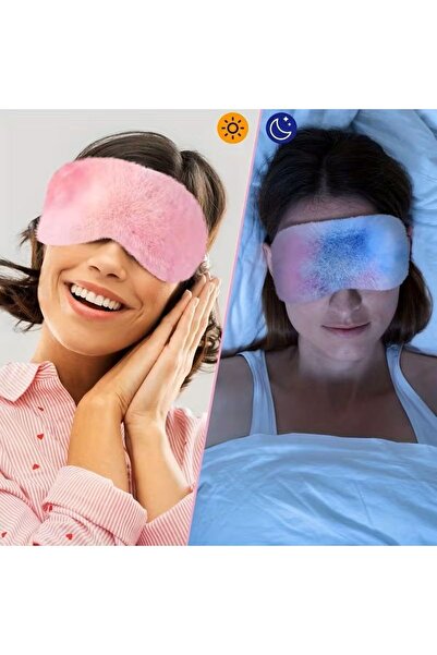 MORESUN قناع نوم ناعم - نظارات نوم وردية اللون مقاومة للضوء، مريحة، مريحة ومض...