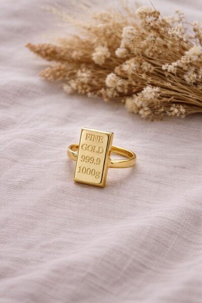 Modern Form Ayarlanabilir Yüzük Gold
