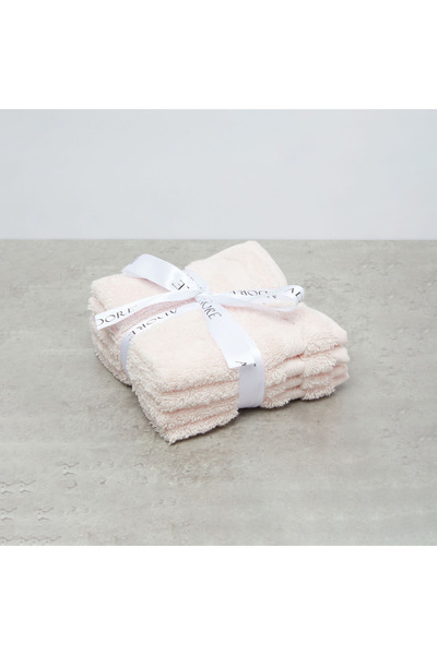 Adore Textured 4-Piece Face Towel Set - 30x30 cms