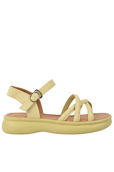 FORMAZIONE Casual sandals, women, FORMAZIONE, 802 yellow, leather 40