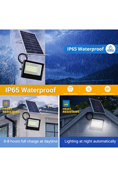 Zenorius Lampă Solară LED Exterior cu Telecomandă și Panou Solar Separat, Ilu...