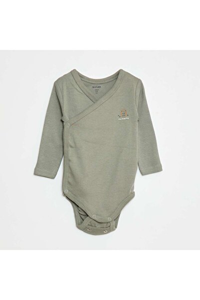 KIABI 3-Pack of Long-Sleeve Bodysuits with Snap Fastening GREEN