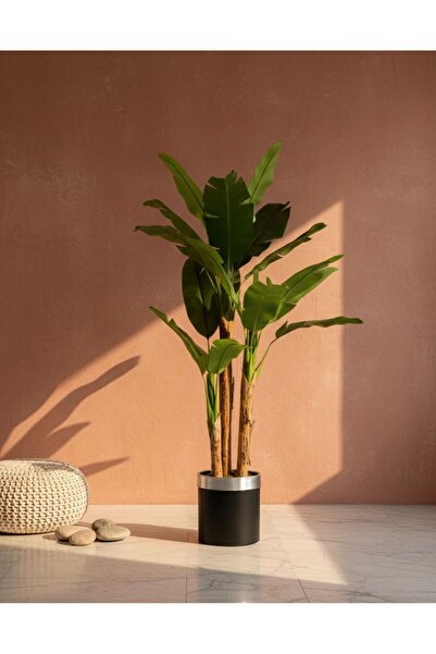 DDTREND Yapay Muz Ağacı Salon Bitkisi 190 cm Saksı Ve Taş Dahil