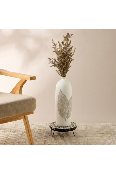 Lifestyle Two Tier Marble Top Plant Stand - 40x15 cms