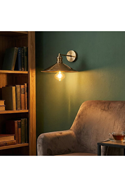 MOİRA Retro Rustic Gold Antique Sconce Metal Head E27 Lampholder Living Room ...