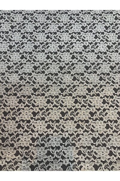 Yiğit Kumaş White Fine Lace Fabric – Floral Pattern