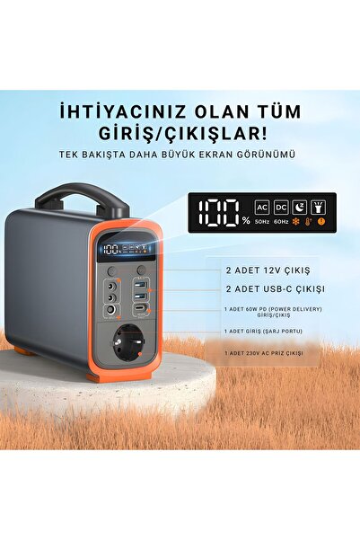 Cepini ® GT200 Taşınabilir Güç İstasyonu | 75000 mAh, 60W PD, 230V AC Priz, L...