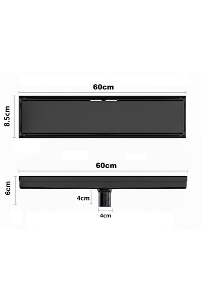 ask صفاية ستانلس ستيل عصرية لون اسود مقاوم للصدأ مقاس 60cm * 8.5cm
