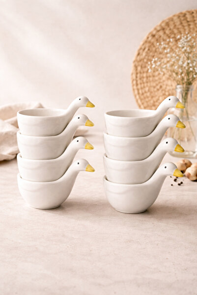 Anadolu Saray 6-Piece Duck Design Handmade Ceramic Serving Bowl – Sauce Bowl, Jam Bowl, and Treat Bowl