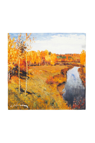 ipekevi Batistă de mătase satinată aurie de toamnă