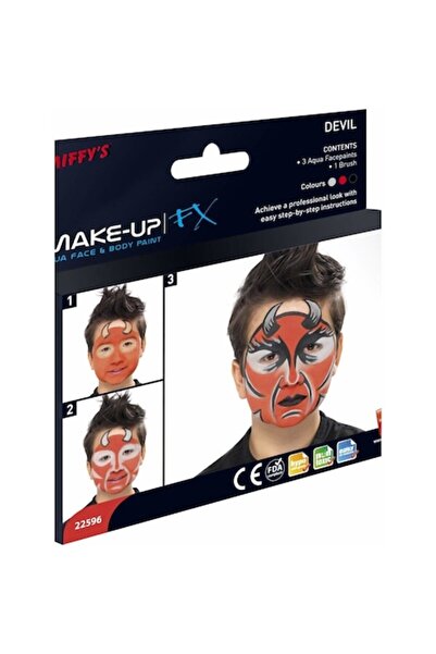 Smiffys Machiaj micul diavol cu 3 culori si pensula