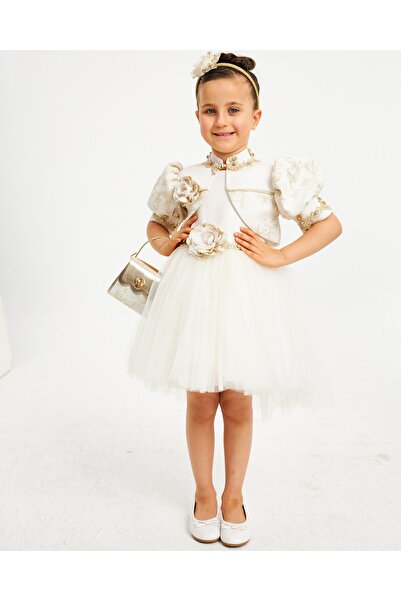 Babyhola Girl's Evening Dress Ball Gown & Special Occasion Vest Set with Flow...