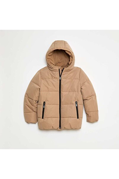 KIABI Warm hooded puffer jacket BEIGE