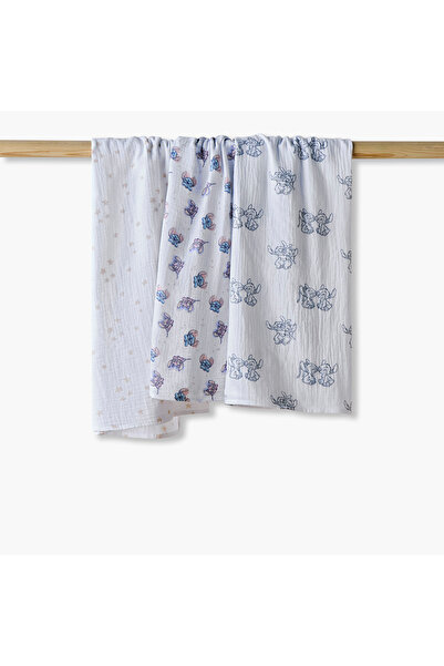 Disney Pack of 3 Baby Swaddle with Stitch Print, 100x100 cm