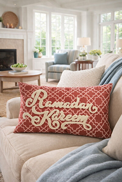 Pilloveland Rectangular Punch Embroidered Cushion Cover - 50*30 cm - Tile Gre...