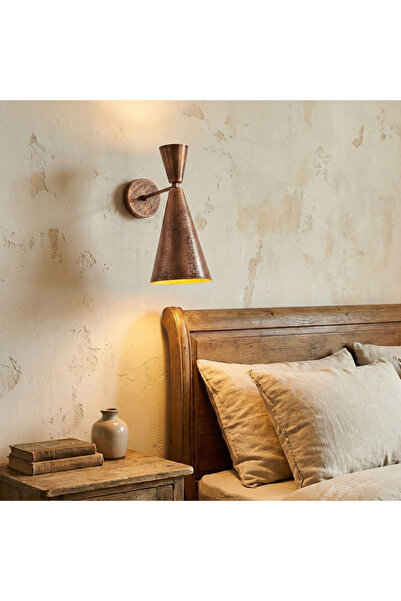 MOİRA مصباح حائط معدني بتصميم عتيق وريفي مع قاعدة نحاسية E27 لغرفة المعيشة وا...