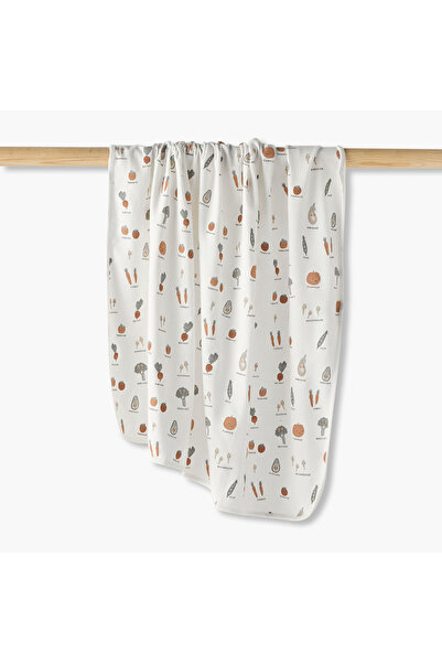 Juniors بطانية استقبال للأطفال بنقشة خضراوات - قطن