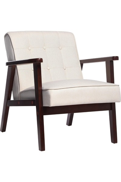 Mahmayi كرسي أريكة خشبي أنيق وعصري من سونغميكس، موديل UT-S048، باللون البيج، ...