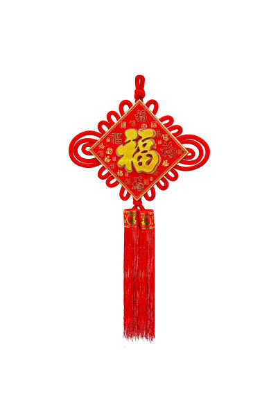 Party Magic Chinese Knot Decoration 54x100cm – Traditional Red & Gold Lucky W...