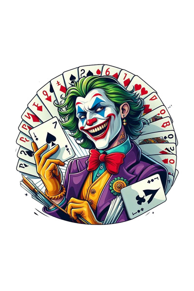 MegaSticker ملصق جوكر لبطاقات البوكر للسيارة والدراجة النارية والخوذة والكمبي...