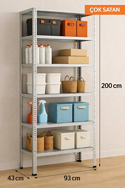 PSS PROFESSİONAL STORAGE SYSTEMS 6 Katlı 43x93x200 Cm Elektrostatik Toz Boya ...