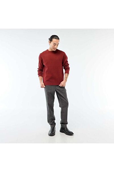 KIABI Checked Jogger-Style Trousers BLACK