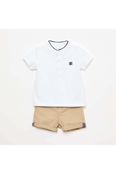 KIABI Polo & Shorts Set - 2 Piece WHITE