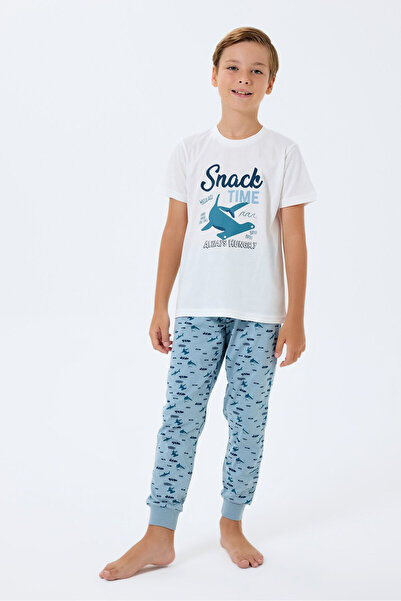 Rolypoly Set de pijamale albe pentru băieți