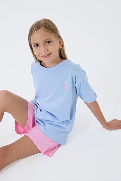 U.S. Polo Assn. Kız Çocuk Mavi Şort Takım