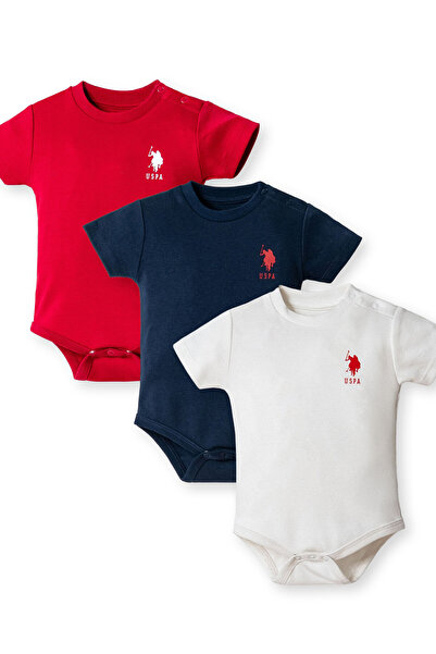 U.S. Polo Assn. Erkek Bebek Beyaz 3Lü Takım