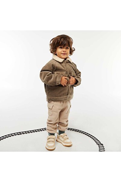 KIABI Plain Cotton Rib Joggers BEIGE