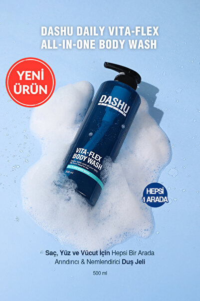 Dashu Saç Yüz Vücut İçin Hepsi Bir Arada Nemlendirici Duş Jeli Daily Vita-Fle...