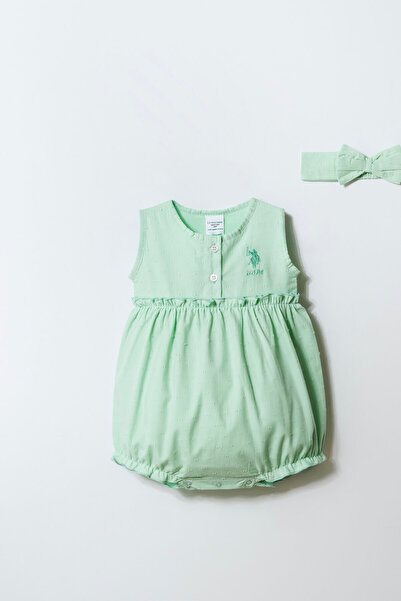 U.S. Polo Assn. Kız Bebek Yeşil Tulum
