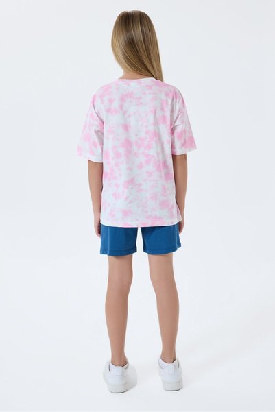 U.S. Polo Assn. Girl's Crew Neck Embroidered Summer Regular Fit Pink Shorts Set Us2520-C-V1