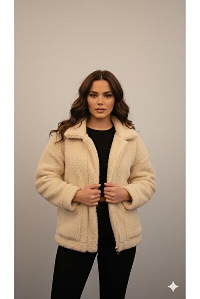 CNG MODA Unlined Zippered Plush Coat