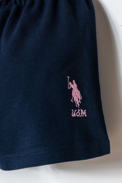 U.S. Polo Assn. Kız Bebek Pembe Şort Takım