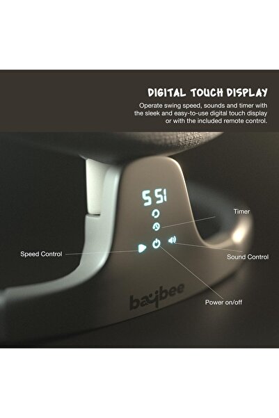 BAYBEE أرجوحة أطفال كهربائية أوتوماتيكية مع سرعة وميل قابلين للتعديل