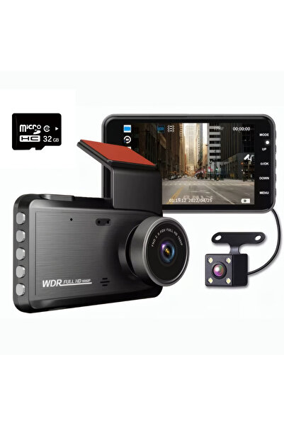 Empionics Cameră auto DVR, față - spate, Full-HD, WiFi, card de 32 GB inclus,...