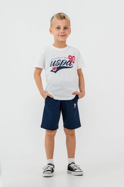 U.S. Polo Assn. Κοστούμι για αγόρι λευκό βερμούδα